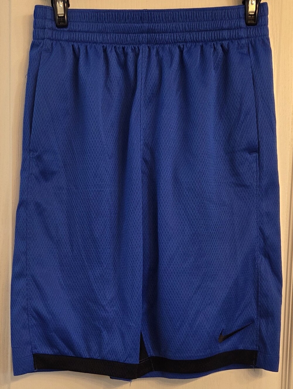 Used Good Nike Blue Athletic Mesh Shorts Black Trim KIDS SIZE XL